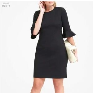 Banana Republic | Dresses | New Banana Republic Ponte Knit Black Dress With  Ruffle Sleeves Size 8 | Poshmark